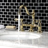 image:imageKingston Brass KS3912AL Restoration Widespread Lavatory Faucet with Metal lever handle Polished BrassPolished Brass