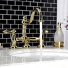 image:imageKingston Brass KS3912AL Restoration Widespread Lavatory Faucet with Metal lever handle Polished BrassPolished Brass