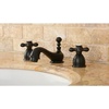 image:imageKingston Brass KS3951AX Restoration Mini Widespread Lavatory Faucet with Metal Cross Handle Polished ChromeOil Rubbed Bronze