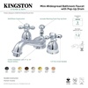 image:imageKingston Brass KS3951AX Restoration Mini Widespread Lavatory Faucet with Metal Cross Handle Polished ChromePolished Brass