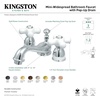 image:imageKingston Brass KS3951PX Restoration Mini Widespread Lavatory Faucet with Porcelain Cross Handle Polished Chrome4Inch Adjustable CenterBrushed Nickel