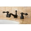 image:imageKingston Brass KS3952AL Restoration Mini Widespread Lavatory Faucet with Metal lever handle Polished Brass 4Inch Adjustable CenterOil Rubbed Bronze