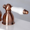 image:imageKingston Brass KS3955PL Restoration Mini Widespread Lavatory Faucet with Porcelain Lever Handle Oil Rubbed BronzeOil Rubbed Bronze