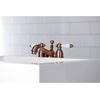 image:imageKingston Brass KS3955PL Restoration Mini Widespread Lavatory Faucet with Porcelain Lever Handle Oil Rubbed BronzeOil Rubbed Bronze