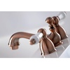 image:imageKingston Brass KS3955PL Restoration Mini Widespread Lavatory Faucet with Porcelain Lever Handle Oil Rubbed BronzePolished Chrome