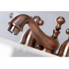 image:imageKingston Brass KS3955PL Restoration Mini Widespread Lavatory Faucet with Porcelain Lever Handle Oil Rubbed BronzePolished Chrome