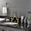 image:imageKingston Brass KS7970AL English Country Bridge Bathroom Faucet with Brass PopUp Matte BlackBrushed Brass