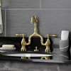 image:imageKingston Brass KS7970AL English Country Bridge Bathroom Faucet with Brass PopUp Matte BlackBrushed Brass
