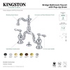 image:imageKingston Brass KS7970AL English Country Bridge Bathroom Faucet with Brass PopUp Matte BlackOil Rubbed Bronze