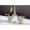 image:imageKingston Brass KS7970AL English Country Bridge Bathroom Faucet with Brass PopUp Matte BlackPolished Brass