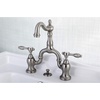 image:imageKingston Brass KS7971TAL 4 34 in Spout Reach Bridge Lavatory Faucet with Brass Pop Up Polished ChromeBrushed Nickel