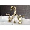 image:imageKingston Brass KS7971TAL 4 34 in Spout Reach Bridge Lavatory Faucet with Brass Pop Up Polished ChromePolished Brass