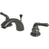 image:imageKingston Brass KB959 Magellan II 4Inch to 8Inch Mini Widespread Lavatory Faucet with Metal lever handle Polished Brass and Brushed NickelBlack Stainless