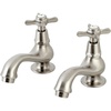 image:imageKingston Brass KS1101BEX Basin Tap Faucet with Cross Handle Polished ChromeBrushed Nickel