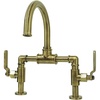 image:imageKingston Brass KS2173KL Whitaker Industrial Style Bridge Bathroom Faucet with PopUp Drain Antique BrassAntique Brass