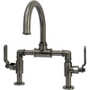 image:imageKingston Brass KS2173KL Whitaker Industrial Style Bridge Bathroom Faucet with PopUp Drain Antique BrassBlack Stainless