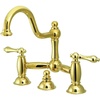 image:imageKingston Brass KS3912AL Restoration Widespread Lavatory Faucet with Metal lever handle Polished BrassPolished Brass