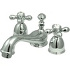 image:imageKingston Brass KS3951AX Restoration Mini Widespread Lavatory Faucet with Metal Cross Handle Polished ChromePolished Chrome