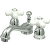 image:imageKingston Brass KS3951PX Restoration Mini Widespread Lavatory Faucet with Porcelain Cross Handle Polished Chrome4Inch Adjustable CenterPolished Chrome