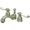 image:imageKingston Brass KS3955PL Restoration Mini Widespread Lavatory Faucet with Porcelain Lever Handle Oil Rubbed BronzeBrushed Nickel