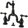 image:imageKingston Brass KS7970AL English Country Bridge Bathroom Faucet with Brass PopUp Matte BlackMatte Black