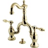 image:imageKingston Brass KS7971TAL 4 34 in Spout Reach Bridge Lavatory Faucet with Brass Pop Up Polished ChromePolished Brass