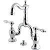 image:imageKingston Brass KS7971TAL 4 34 in Spout Reach Bridge Lavatory Faucet with Brass Pop Up Polished ChromePolished Chrome