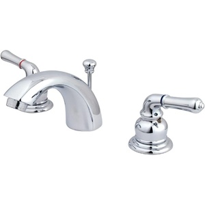 image:imageKingston Brass GKB954 Magellan Mini Widespread Lavatory Faucet with Retail Popup Chrome with Polished Brass Trim 45 x 4 x 206Polished Chrome