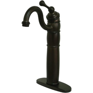 image:imageKingston Brass KB1428BL Heritage Vessel Sink Faucet with Optional Cover Plate Brushed NickelOil Rubbed Bronze