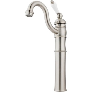 image:imageKingston Brass KB3422PL Victorian Vessel Sink Faucet with Handle and 4Inch Plate PolishedBrushed Nickel