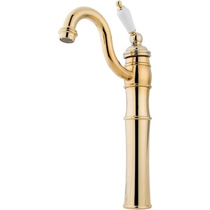 image:imageKingston Brass KB3422PL Victorian Vessel Sink Faucet with Handle and 4Inch Plate PolishedPolished Brass
