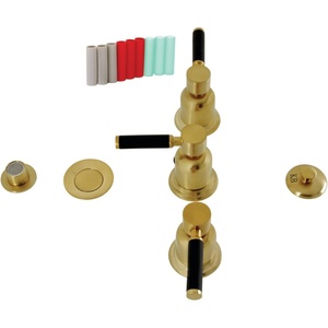 image:imageKingston Brass KB6320DKL Kaiser ThreeHandle Bidet Faucet Matte BlackBrushed Brass