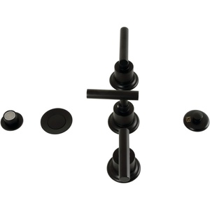 image:imageKingston Brass KB6327CML Manhattan ThreeHandle Bidet Faucet Brushed BrassMatte Black