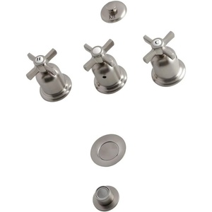 image:imageKingston Brass KB6327ZX Millennium ThreeHandle Bidet Faucet Brushed BrassBrushed Nickel
