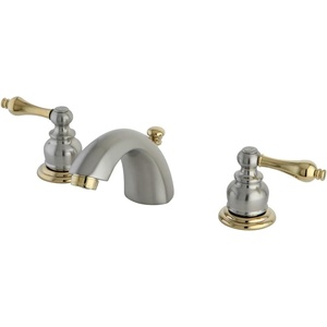 image:imageKingston Brass KB949AL Victorian MiniWidespread Lavatory Faucet Brushed Nickel with Polished Brass Trim 45 x 35 x 206Brushed Nickel with Polished Brass Trim