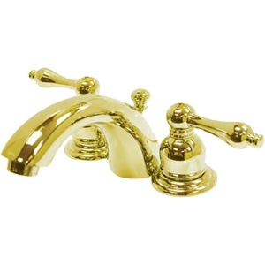 image:imageKingston Brass KB949AL Victorian MiniWidespread Lavatory Faucet Brushed Nickel with Polished Brass Trim 45 x 35 x 206Polished Brass