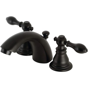 image:imageKingston Brass KB958ACL American Classic MiniWidespread Bathroom Faucet with Plastic PopUp Brushed NickelMatte Black