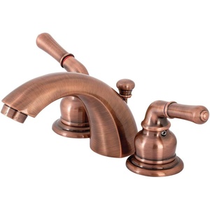 image:imageKingston Brass KB959 Magellan II 4Inch to 8Inch Mini Widespread Lavatory Faucet with Metal lever handle Polished Brass and Brushed NickelAntique Copper