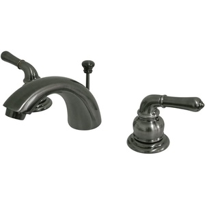 image:imageKingston Brass KB959 Magellan II 4Inch to 8Inch Mini Widespread Lavatory Faucet with Metal lever handle Polished Brass and Brushed NickelBlack Stainless