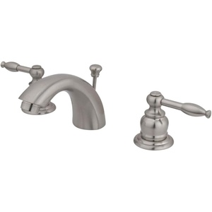 image:imageKingston Brass KB959 Magellan II 4Inch to 8Inch Mini Widespread Lavatory Faucet with Metal lever handle Polished Brass and Brushed NickelNickel