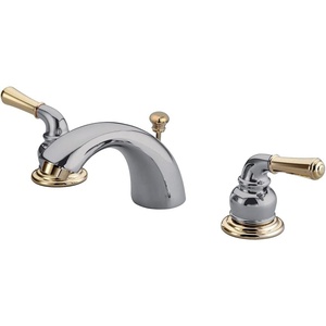 image:imageKingston Brass KB959 Magellan II 4Inch to 8Inch Mini Widespread Lavatory Faucet with Metal lever handle Polished Brass and Brushed NickelPOLISHED CHROMEBRASS