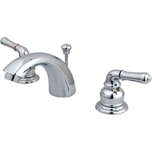 image:imageKingston Brass KB959 Magellan II 4Inch to 8Inch Mini Widespread Lavatory Faucet with Metal lever handle Polished Brass and Brushed NickelPolished Chrome