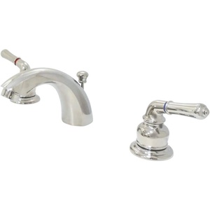 image:imageKingston Brass KB959 Magellan II 4Inch to 8Inch Mini Widespread Lavatory Faucet with Metal lever handle Polished Brass and Brushed NickelPolished Nickel