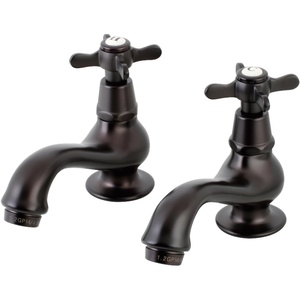 image:imageKingston Brass KS1101BEX Basin Tap Faucet with Cross Handle Polished ChromeOil Rubbed Bronze
