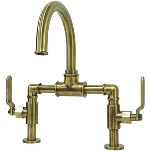 image:imageKingston Brass KS2173KL Whitaker Industrial Style Bridge Bathroom Faucet with PopUp Drain Antique BrassAntique Brass
