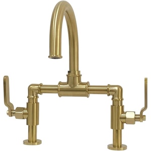 image:imageKingston Brass KS2173KL Whitaker Industrial Style Bridge Bathroom Faucet with PopUp Drain Antique BrassBrushed Brass