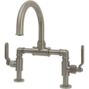 image:imageKingston Brass KS2173KL Whitaker Industrial Style Bridge Bathroom Faucet with PopUp Drain Antique BrassBrushed Nickel
