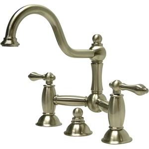image:imageKingston Brass KS3912AL Restoration Widespread Lavatory Faucet with Metal lever handle Polished BrassBrushed Nickel