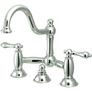image:imageKingston Brass KS3912AL Restoration Widespread Lavatory Faucet with Metal lever handle Polished BrassPolished Chrome