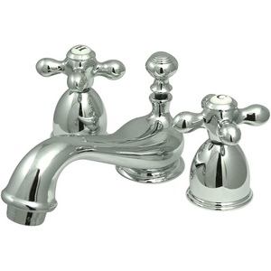 image:imageKingston Brass KS3951AX Restoration Mini Widespread Lavatory Faucet with Metal Cross Handle Polished ChromePolished Chrome